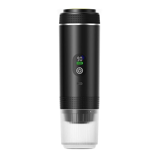 Aboiled Portable Digital Capsule Coffee Maker - Espresso Machine Car &amp Home - Large Capacity High-Pressure Extraction Real-Time Temperature Control
