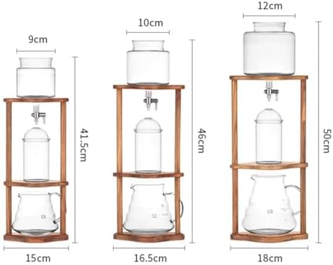 Cold Brew Drip Tower with Adjustable Water FlowPortable Cold Brew Drip Tower - Adjustable Water Flow Glass Carafe &amp Wooden Stand for Iced Coffee Lovers - Perfect for Home &amp Office Brewing