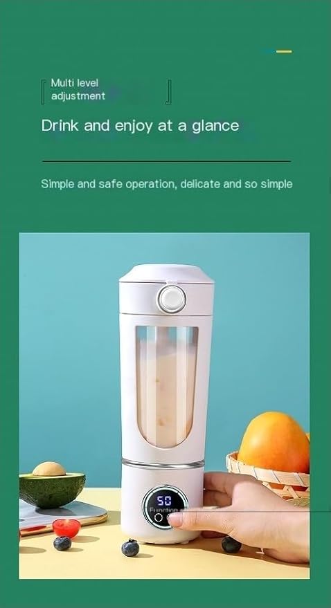 Portable juicer small rechargeable juicer multifunctional juicing cup household crushed ice juicing cup USB charging (White)