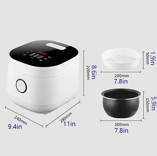 3l Electric Nonstick Rice Cooker Portable Home Touch Reservation Rice Cooker with Steam and Rinse Basket 15 Minutes Quick Cook