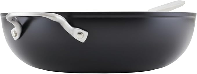 KitchenAid Hard Anodized Induction Nonstick Stir Fry Pan/Wok with Helper Handle 12.25 Inch - Matte Black