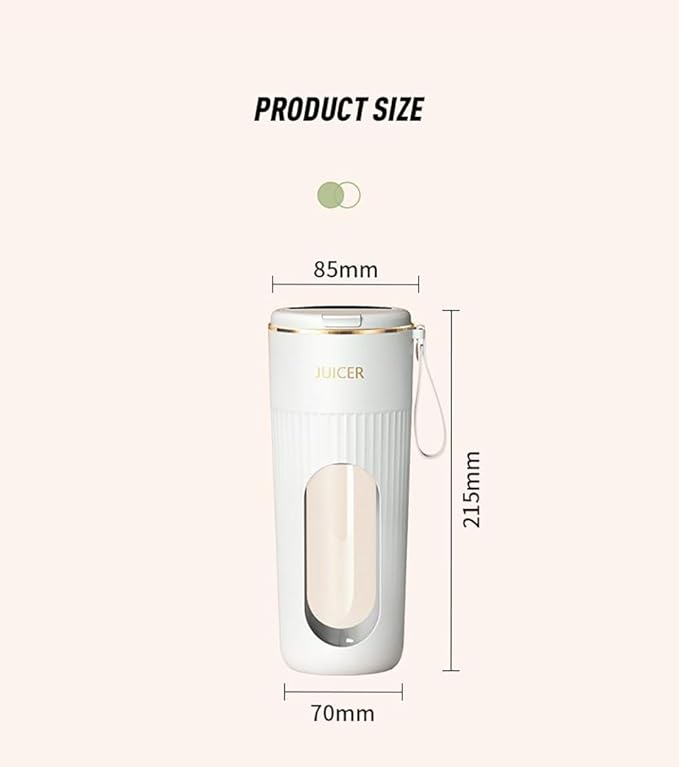 Personal Blender for Smoothies and Shakes12oz Cordless Juice Blender with 14 BladesPortable Juicer Cup with Digital DisplayUSB Rechargeable for Kitchen Office Gym Travel (Green)