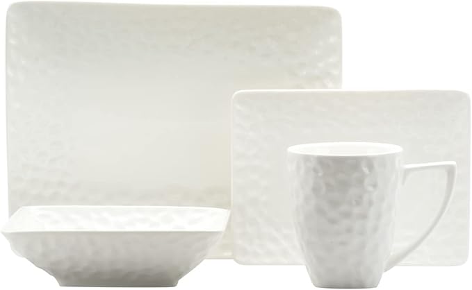 Red Vanilla RV750-516 Vanilla Marble Rectangular Dinner Set - 16 Piece