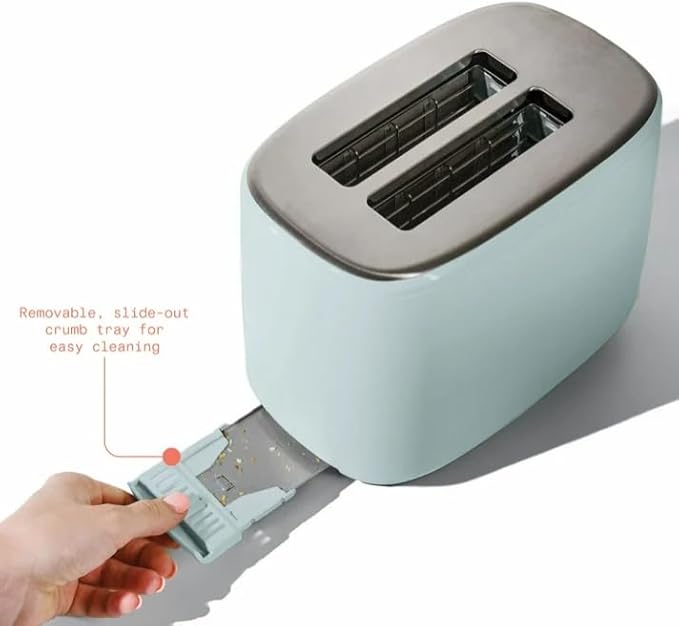 Beauti 2 Slices Toaster with Touch Activated Display 900 W Bagel/Frozen/Reheat Presets Wide Slots Easy Cleaning (Hydrangea Blue)
