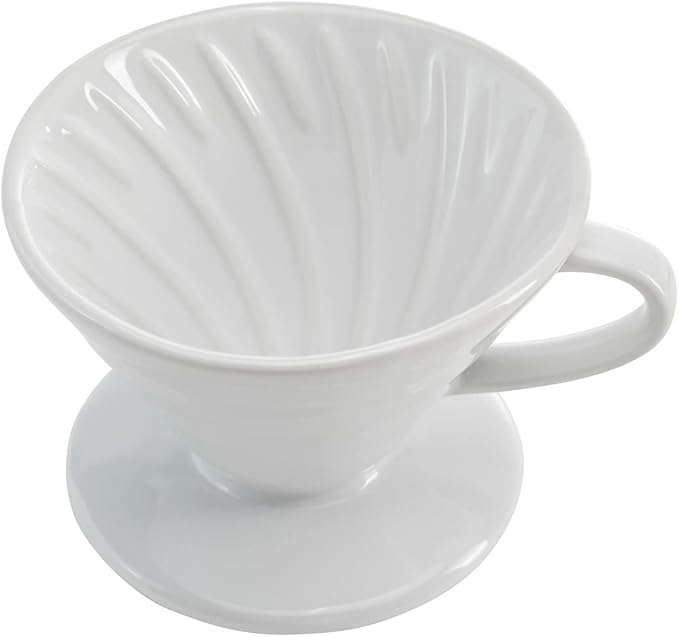 Restaurantware Restpresso 17 Ounce Coffee Dripper 1 Reusable Coffee Cone - With Drip Hole Retains Heat White Ceramic Pour Over Coffee Dripper For Home Cafe Or Restaurants