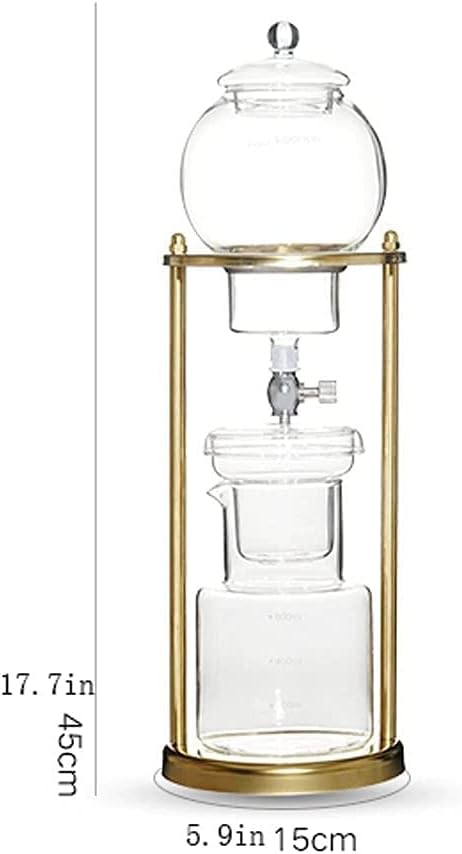Beverage Equipment Creative Cold Brew Coffee Maker Modern Siphon Coffee Maker with Stainless Steel Rack High Translucent Glass Coffee Maker Siphon Coffee Maker Gold-