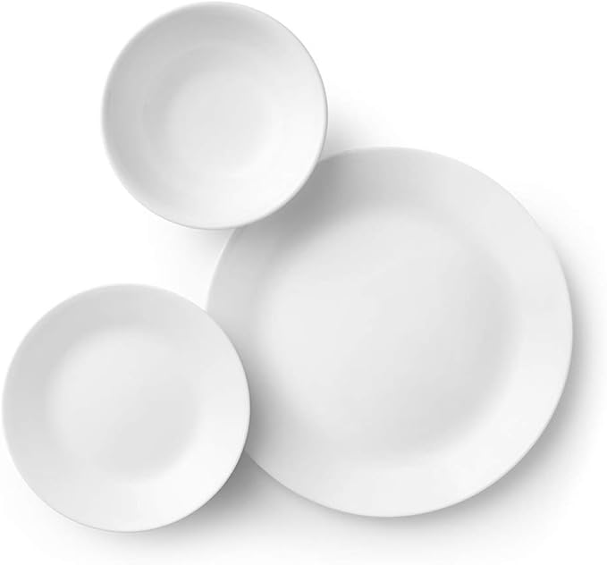 Corelle Livingware 18-Piece Dinnerware Set Winter Frost White Service for 6 (1088609)