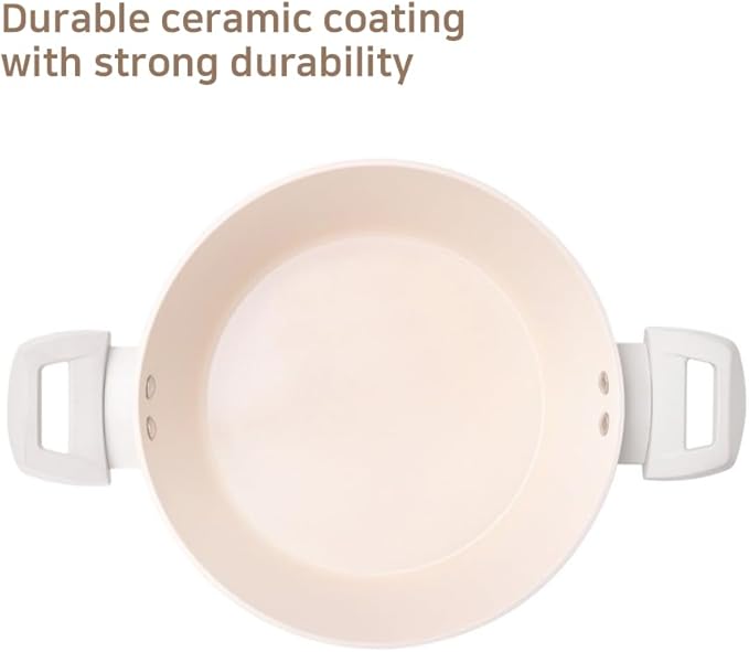 cukin IH cookware set pan 2P+ pot 2P+ lid 1P white Large Ivory