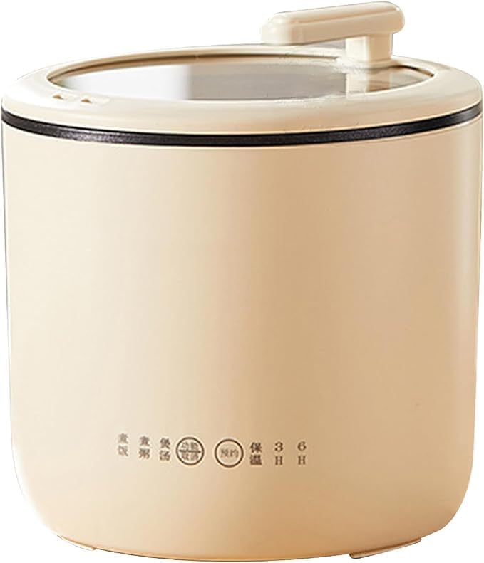 Mini Rice Steamer 220V Dorm Cn Maker Low Power Student Pot Porridge Cooker Household Congee Rice Cooker for Oven Cooker Rice Cookers (Beige)