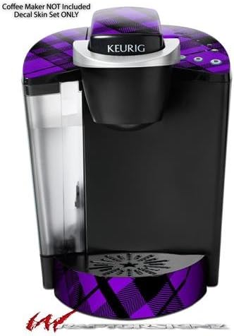 Decal Style Vinyl Skin compatible with Keurig K40 Elite Coffee Makers Purple Plaid (COFFEE MAKER NOT INCLUDED)