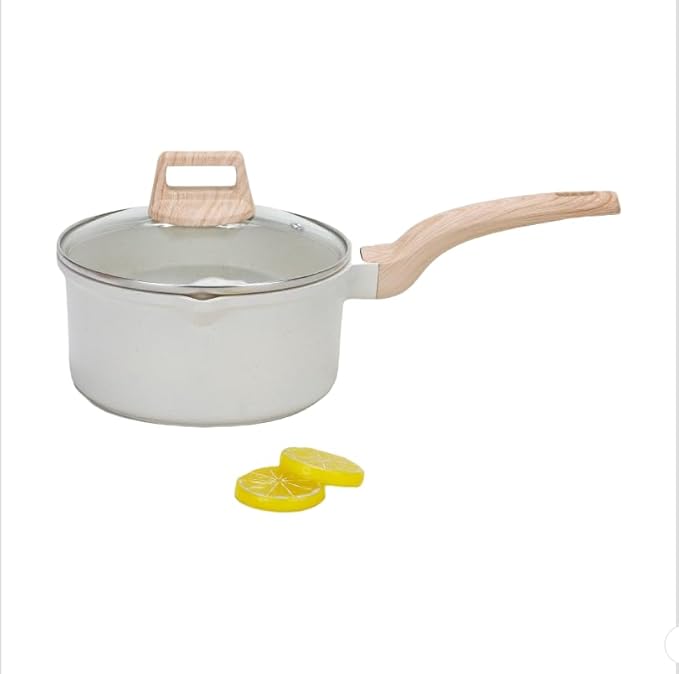 Cookware Sets-Coated Nonstick Cookware Set Induction &amp Gas Stove Compatible (milk pot + glass lid 7.09in)