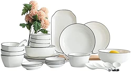 29 56 Pcs Ceramic Dinnerware Set Bone China Tableware Dishes Plates Ceramic Combination Dinner Service Set Porcelaine Service For 1056Piece Set