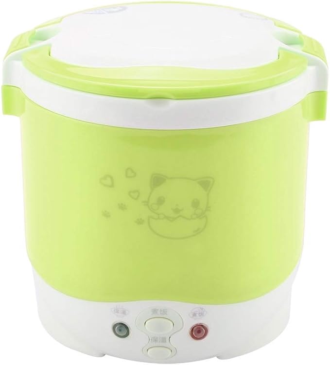 12V 100W 1L Electric Portable Multifunctional Rice Cooker Food Steamer for Cars Electric Rice Cooker (Green)
