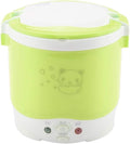 Mini Rice Cooker 1l 12v 100w Non Stick Rice Maker Portable Food Steamer for Travel Cars Camping Cooking (Green)