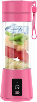 Portable Blender Personal Blender for Shakes and Smoothies Blender shake Smoothie for Kitchen Personal Size Blenders with Rechargeable USB 380Ml With 6 Blades (Rose Red)