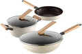 Cookware Pot Set Set Wok Soup Pot Milk Pot Cast Iron Chinese 3-piece Set With Cover Kitchen Cooking Pot