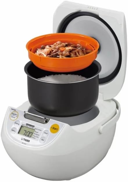 5.5-Cup (Uncooked) Rice Cooker and Warmer with Tacook Synchrony - Cooking Function 10 Cooking Menu Settings Made in Japan - White
