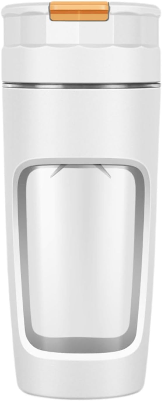 Personal Size Blender Electric Juicer Cup Lightweight Easy Clean Automatic Rechargeable with Ice Crusher Blade for Work Study blue(White)