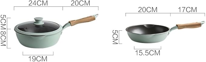 Kitchen Cooking Sets 3pcs Cookware Set Gas Stove Induction Cooker Kitchen Non-Stick Frying Pan Wok Cooking Pot Cookware Sets(Small)