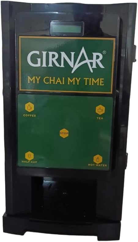 Mahavir 4-in-1 Girnar Fully Automatic Premix Based Coffee &amp Tea Vending Machine Pro Commerical Coffee &amp Tea Maker With 3 Liters Hot Tank Capacity No Milk Required 2 Lanes Chai Maker With 500 C