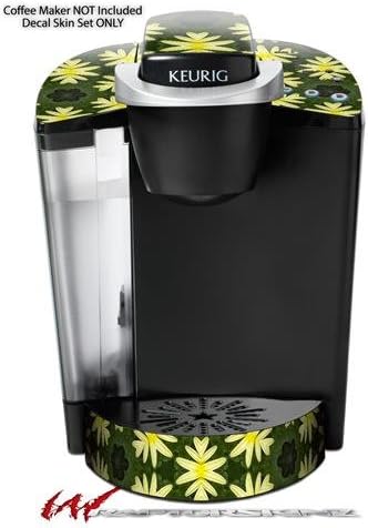 Decal Style Vinyl Skin compatible with Keurig K40 Elite Coffee Makers Abstract Floral Yellow (COFFEE MAKER NOT INCLUDED)