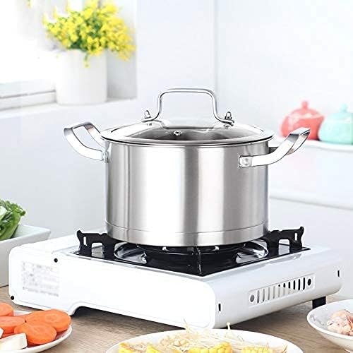 Cookware Set Kitchen Stainless Steel Soup Pot Saucepan Induction Safe Thickened Frying Pan Saucepan with Glass Lid 3 PCS/Set