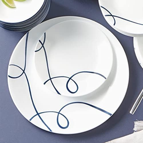 Corelle Lia 12-Piece Chips &amp Cracks Resistant Dinnerware Set Service for 4 Bluewhite