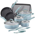 For 14-Piece Aluminum Nonstick Cookware Set in Sky Blue