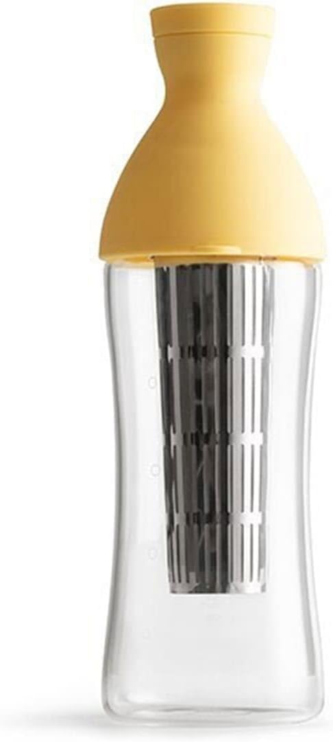 Coffee Carafe Cold Brew Pot 750ml Filter in Cold Brew Coffee Glass Coffee Maker Cold Extraction Mixing Ground Coffee with Cool Water Convenient(Yellow)