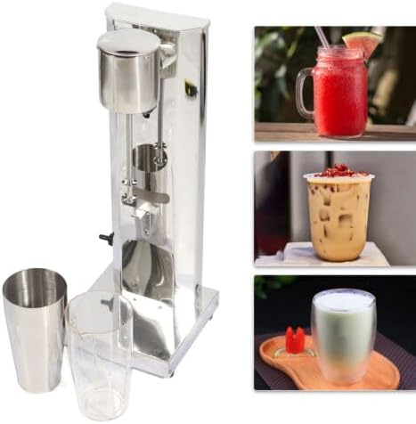 650ML Milkshake Maker Double Head Milk Shake Machine 180W 18000RMP High Speed Commercial Milk Shake Maker Stainless Steel Milkshake Blender with 4 * 650ml Cup 2 Speed Adjustable