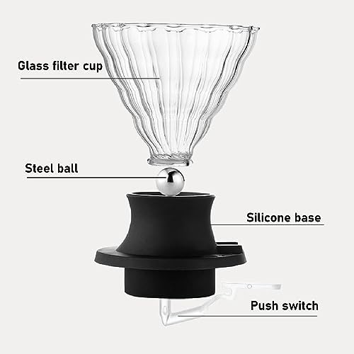 High Temperature Glass Coffee Dripper with Steel Balls Prevent Falling Easy to Operate Suitable For Immersion and Hand Drip Extraction