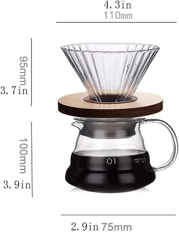 Habiba Iced Drip Coffee Maker Modern Iced Coffee Maker High Heat Resistant Coffee Maker Simple to Use Creative Multifunctional Pour Over Coffee Maker Reusable