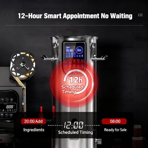 Automatic Soy Milk Maker 11L - Stainless Steel Soybean Milk Machine with Efficient Grinder &amp Slag Separator for Restaurants Canteens &amp Grain Milk Production