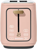 Beauti 2 Slices Toaster with Touch Activated Display 900 W Bagel/Frozen/Reheat Presets Wide Slots Easy Cleaning (Rose)
