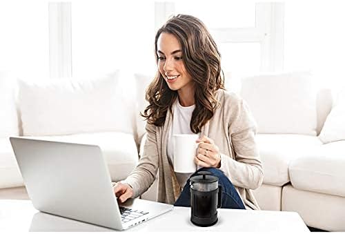 Any Morning Large French Press Coffee Maker Coffee Maker French Press 34 oz Coffee Press Glass French Press For Tea and Travel 16 Cup Coffee Maker For Camping 16 Espresso Cups 34 Oz Black