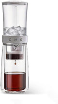 15OZ Cold Brew Coffee Maker Slow Drip Iced Coffee Brewer Glass Adjustable Dripe Flow Control Pour Over Coffee Maker for Household Coffee Bar (white)