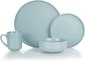 Everything Kitchens Modern Flat 16-Piece Dinnerware Set | Dusty Blue