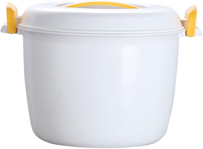 Luxshiny Microwave Rice Cooker 2-Cup Portable Rice Container Food Steamer for Home Cooking Soups Stews Pasta Compact Yellow Kitchen Appliance