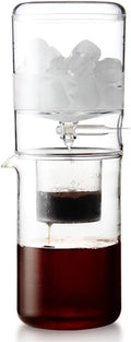 ASSICON Aluminum Espresso High Transparency Iced drip Coffee Maker with Adjustable Flow for Home Office 20.2oz Drip Coffee Makers with Filter Fits Most Stovetop Coffeemaker