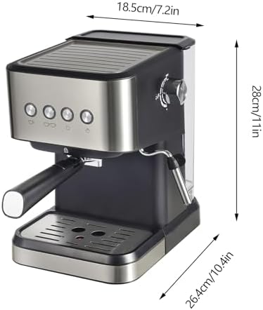 Espresso Machine Semi-Automatic Coffee Maker 110V 1050W 2-in-1 Drip Coffee Maker with Adjustable Steam Nozzle for Home Office Cafe