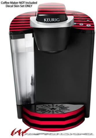 Decal Style Vinyl Skin compatible with Keurig K40 Elite Coffee Makers Stripes Red (COFFEE MAKER NOT INCLUDED)