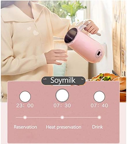 Mini Soymilk Machine Portable Soy Milk Rice Paste Maker Electric Juicer Blender Food Grinding Heating Processor 350ml(OneColor)