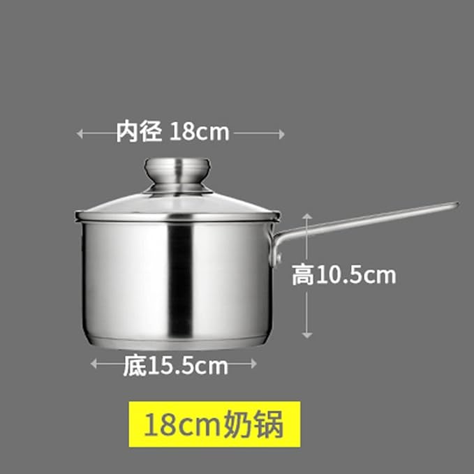 Cookware Set Stainless Steel Household Frying Pan Soup Pot Set Tool Steamer Frying Pan Glass Lid Kitchen Utensils (Color : A Size A (A