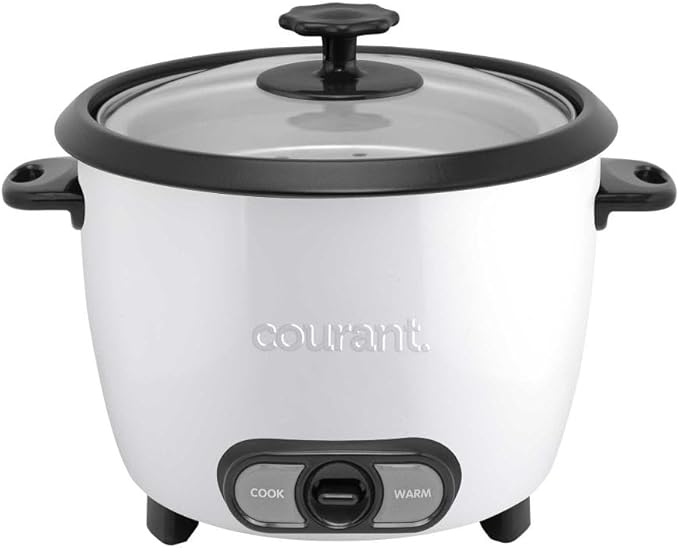 Courant large rice cooker 30 Cup cooked One-Touch large capacity rice cooker family Removable Non-Stick Bowl with steamer try white