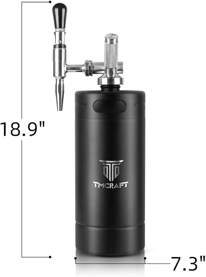 TMCRAFT 128oz Nitro Cold Brew Coffee Maker Home Brew Coffee Keg with Stainless Steel Stout Creamer Faucet &amp Pressure Relieving Valve