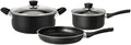HUDSON Pots and pans Set Nonstick Black Cookware Sets 5 pcs Set w/Frying Pan Pot &amp Saucepan Dishwasher Safe
