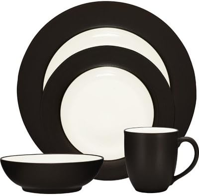 Colorwave Rim 16 Piece Dinnerware Set Color: Chocolate