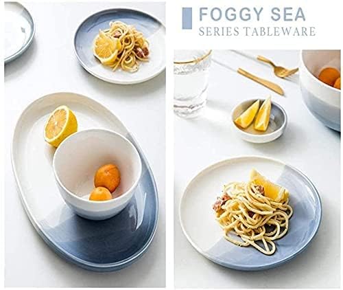 Dinnerware Sets Dish Set17 PiecePorcelain Hand-Painted Ink Painting with Gradient Underglaze Ceramic Combination SetService for 4 People