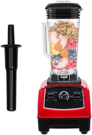2200W Professional Countertop Smoothie Blender 2L Heavy Duty Stainless Steel Commercial Kitchen Blender Mixer Juicer Ice CrusherAdjustable Speed for MilkshakesIce Creams Fresh Juices (Black)