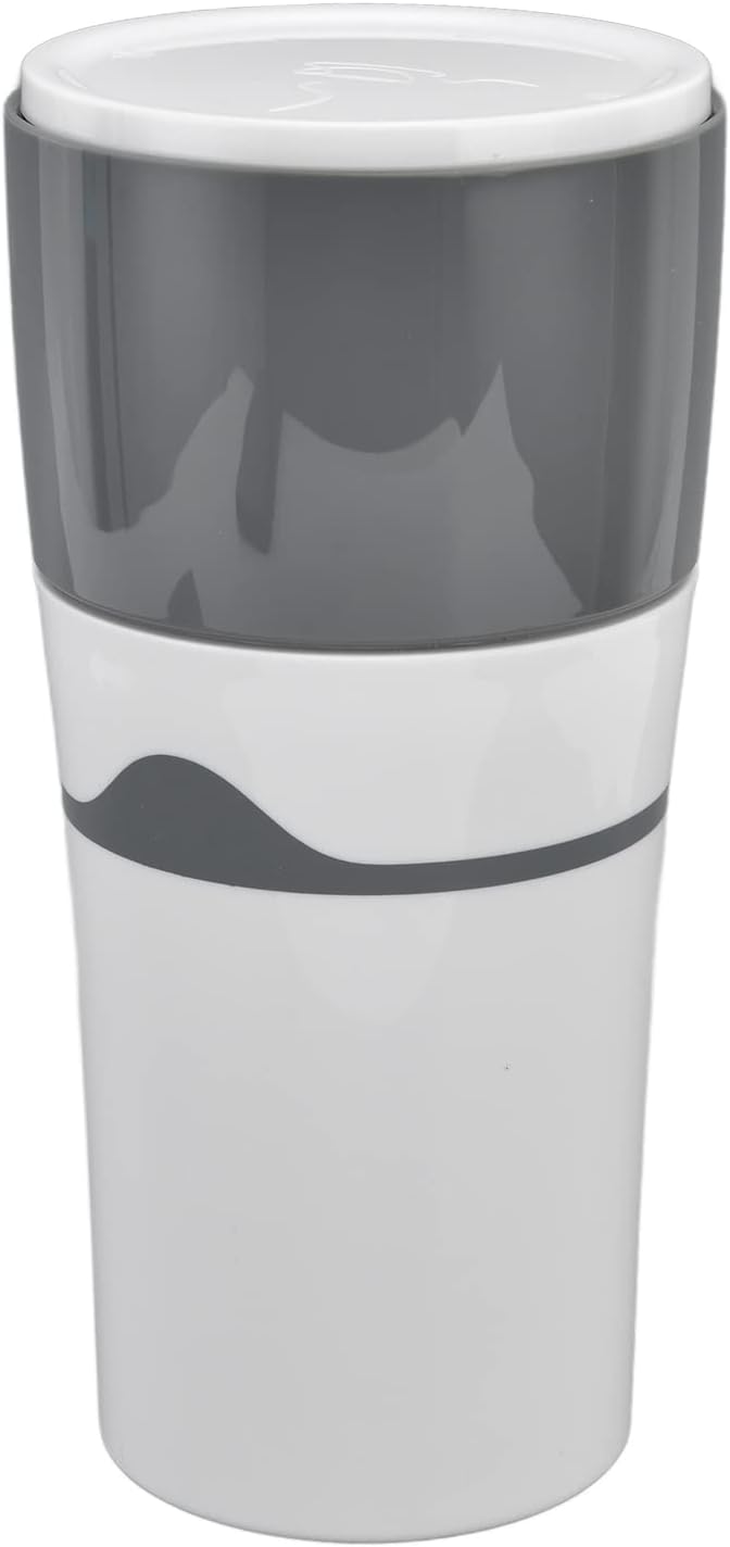 TOPINCN Drip Coffee Maker 450ml Portable Coffee Maker Compact Design Compatible with All Kinds of Capsules (Grey White)